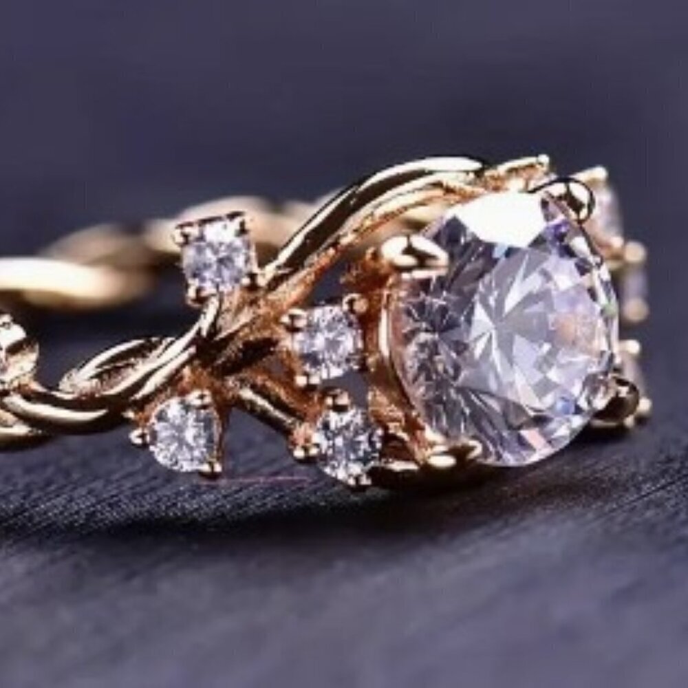 ETERNALS EARTH 1 Ct Moissanite Solitaire 925 Sterling Silver Ring Women Size 8 - Picture 2 of 9